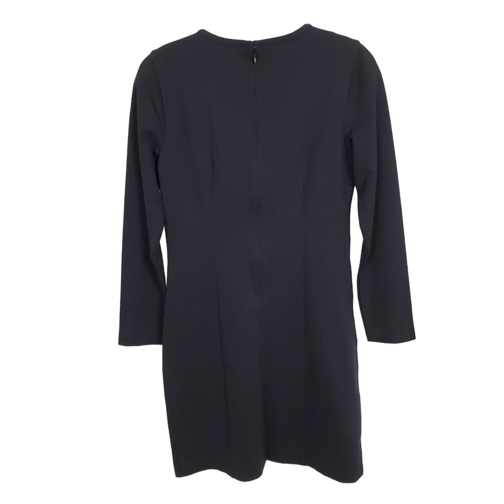 J Crew NWT Size 4 Dress Ponte Knit Shaped Fit Long Sleeve Round Neck Black - Picture 2 of 10